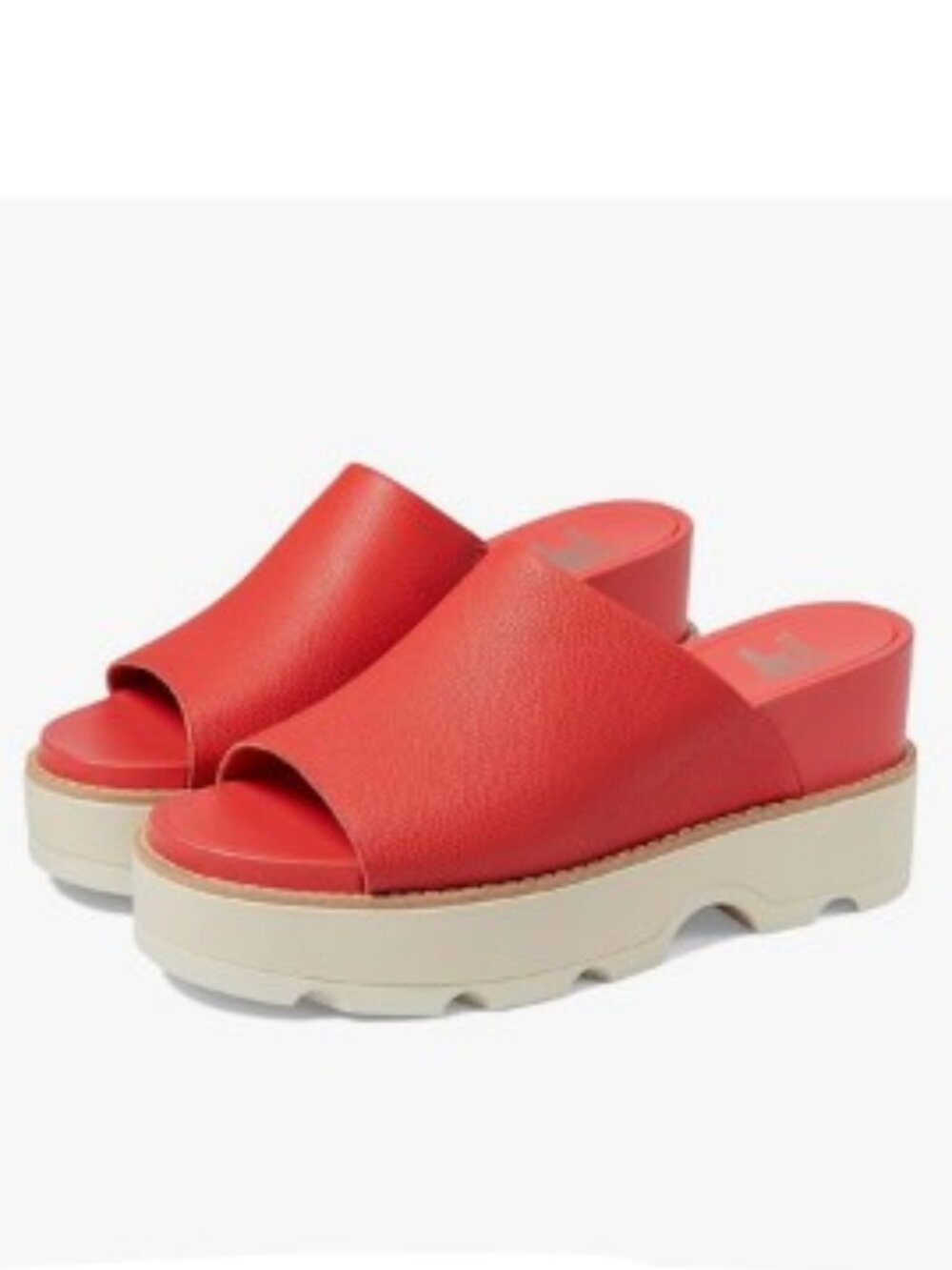 Sorel Red Platform Slide Sandals
